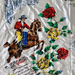 Vintage, Silke halsdukar sjal, Panolerias M. sanpons nr 6235