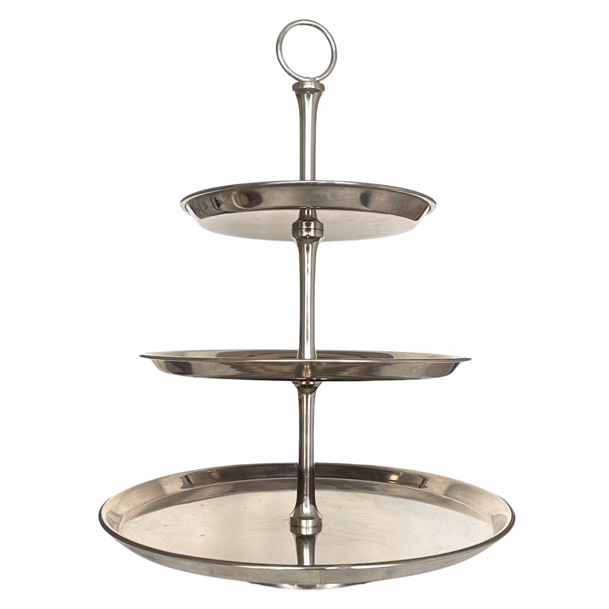 Vintage, Taartschaal 3 lagen, verzilverde dessertstandaard