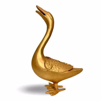 Vintage, Anka figurin, lockskål av mässing