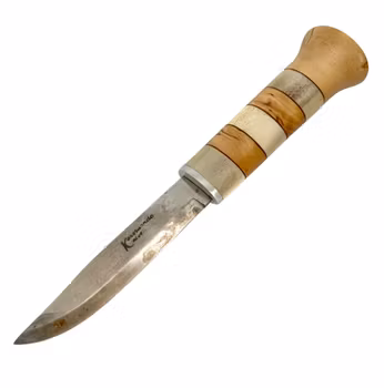 Samisk karesuando kniv, renhorn och trä