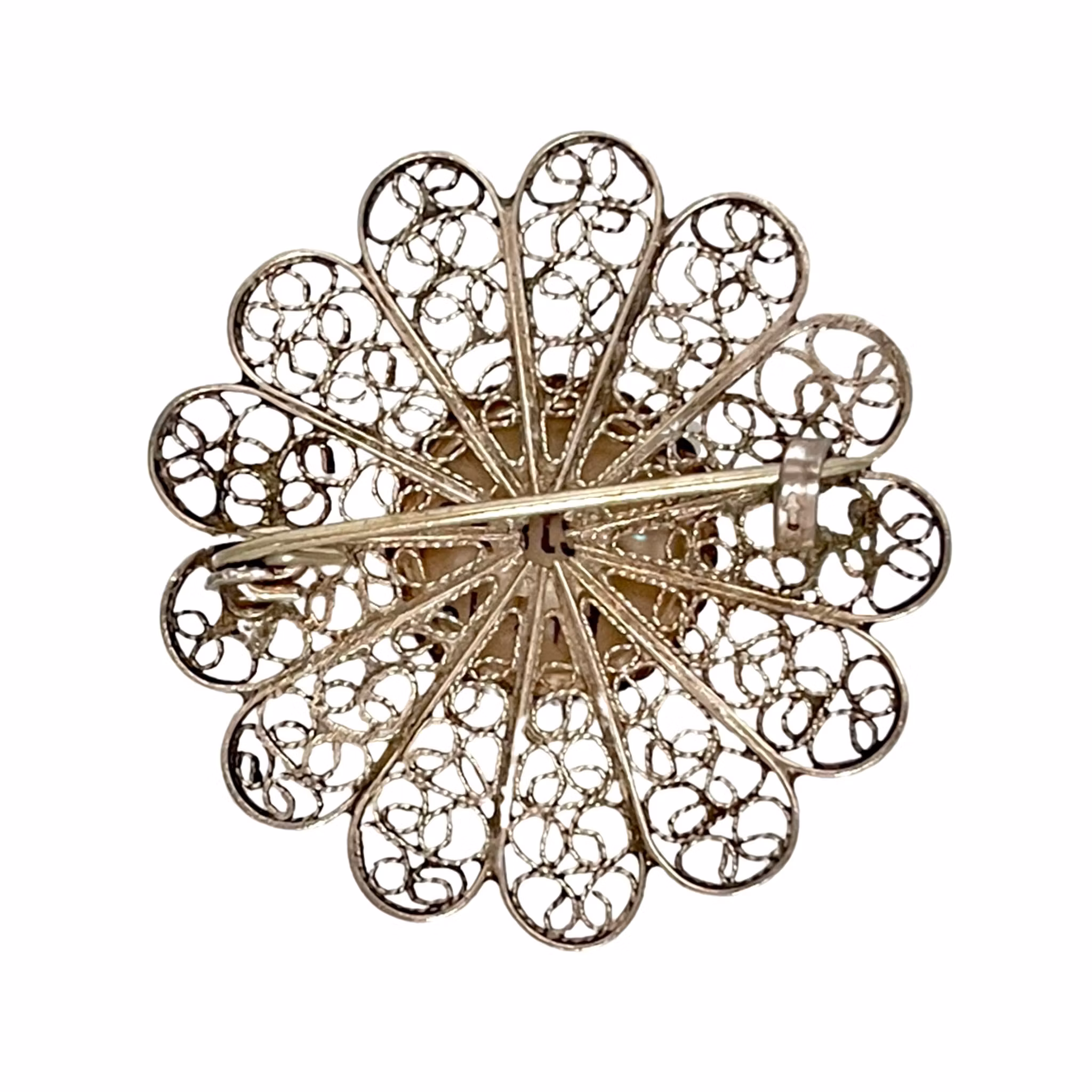 Spilla vintage, argento e Delft