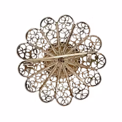 Vintage, Silber und Delfter Brosche