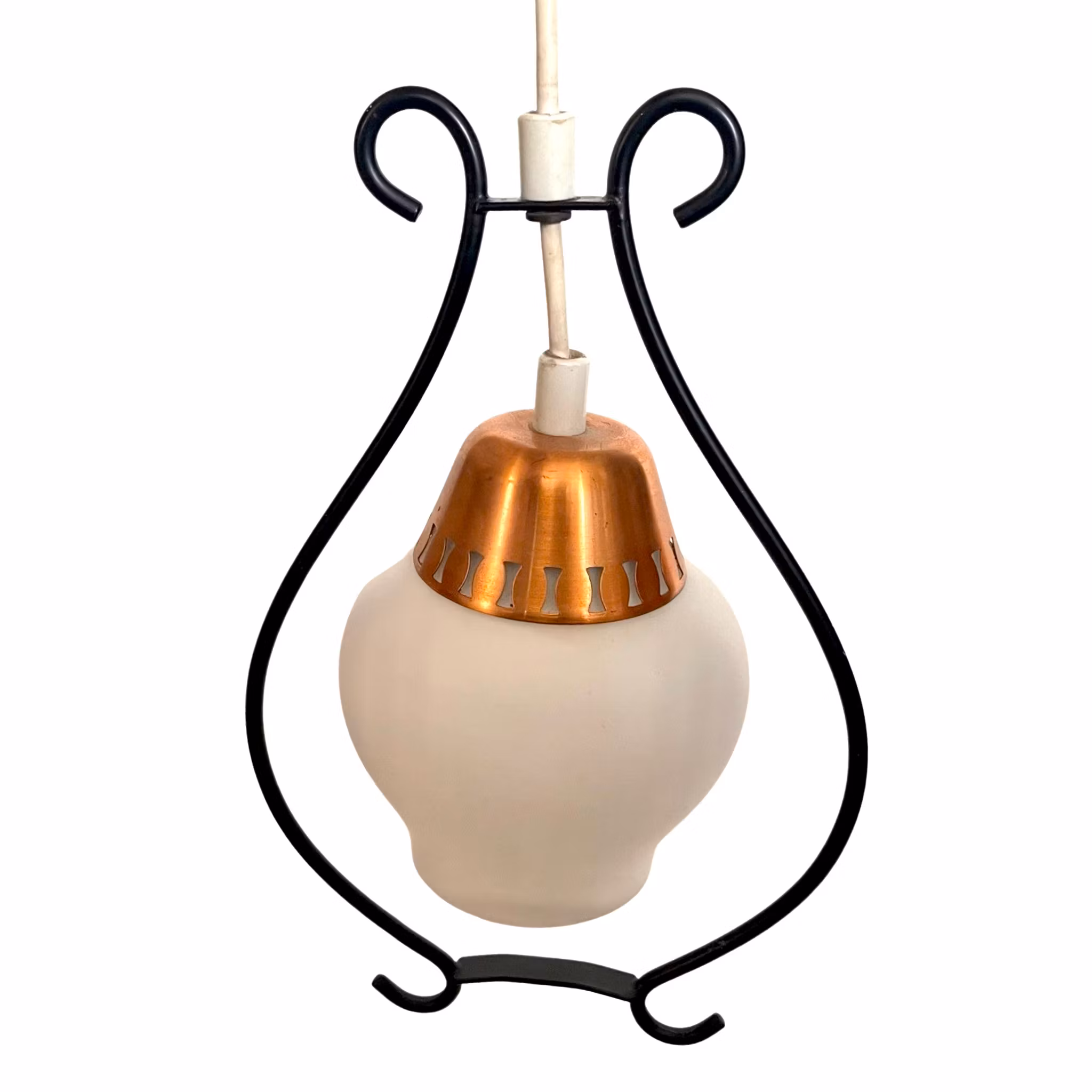 Vintage, Smeedijzeren plafondlamp raamlamp