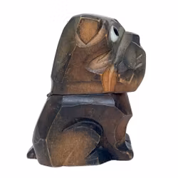 Sculpture de chien en bois sculpté, briquet de table vers les années 1930