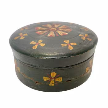 Smörask, allmoge målat trä, 1800-tal