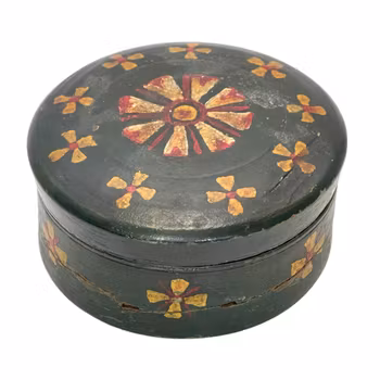 Smörask, allmoge målat trä, 1800-tal