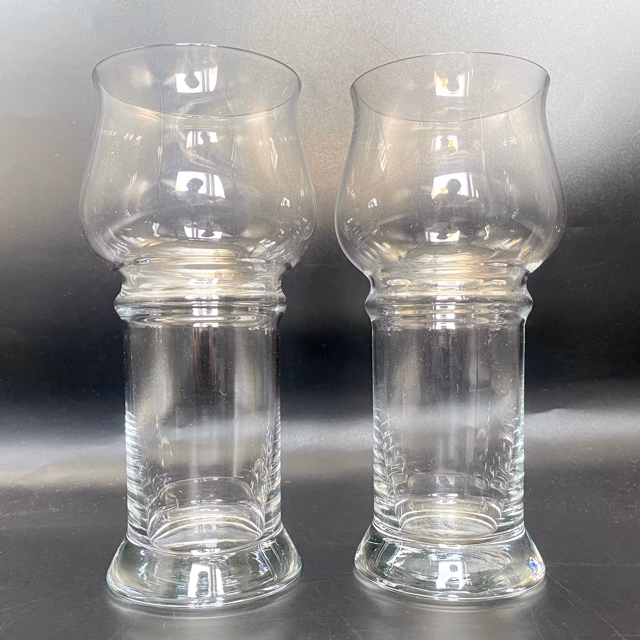 2 stk, Ølglas, Pokal, Olle Alberius, Orrefors