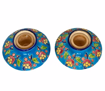 Ett par Longwy ljusstakar / Bläckskålar, Frankrike