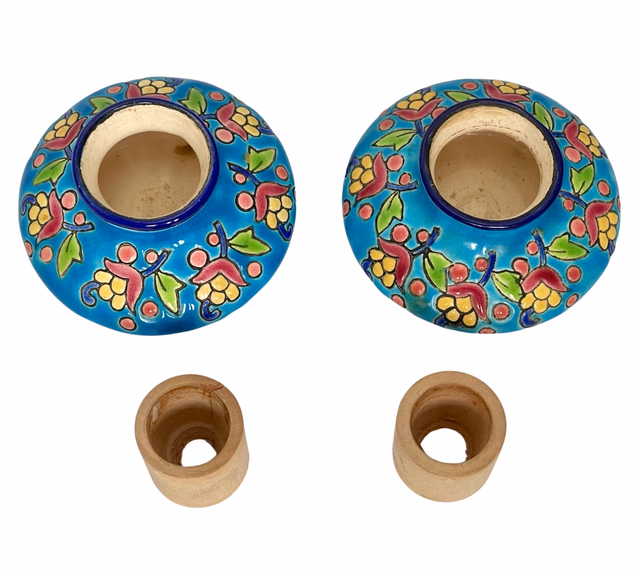 Pari Longwy-kynttilänjalkoja / mustemaljoja, Ranska