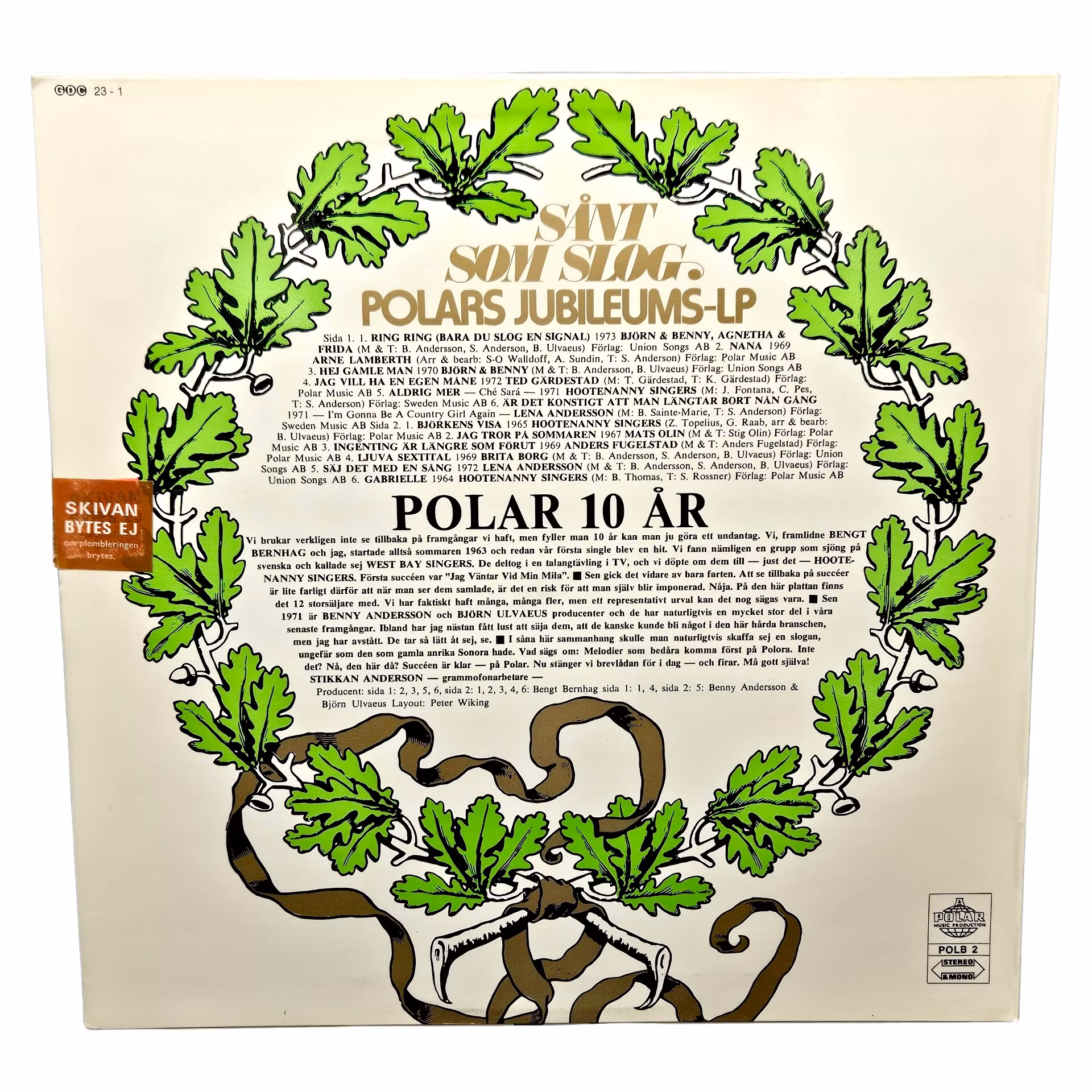 Sånt Som Slog, Polars Jubileum, LP