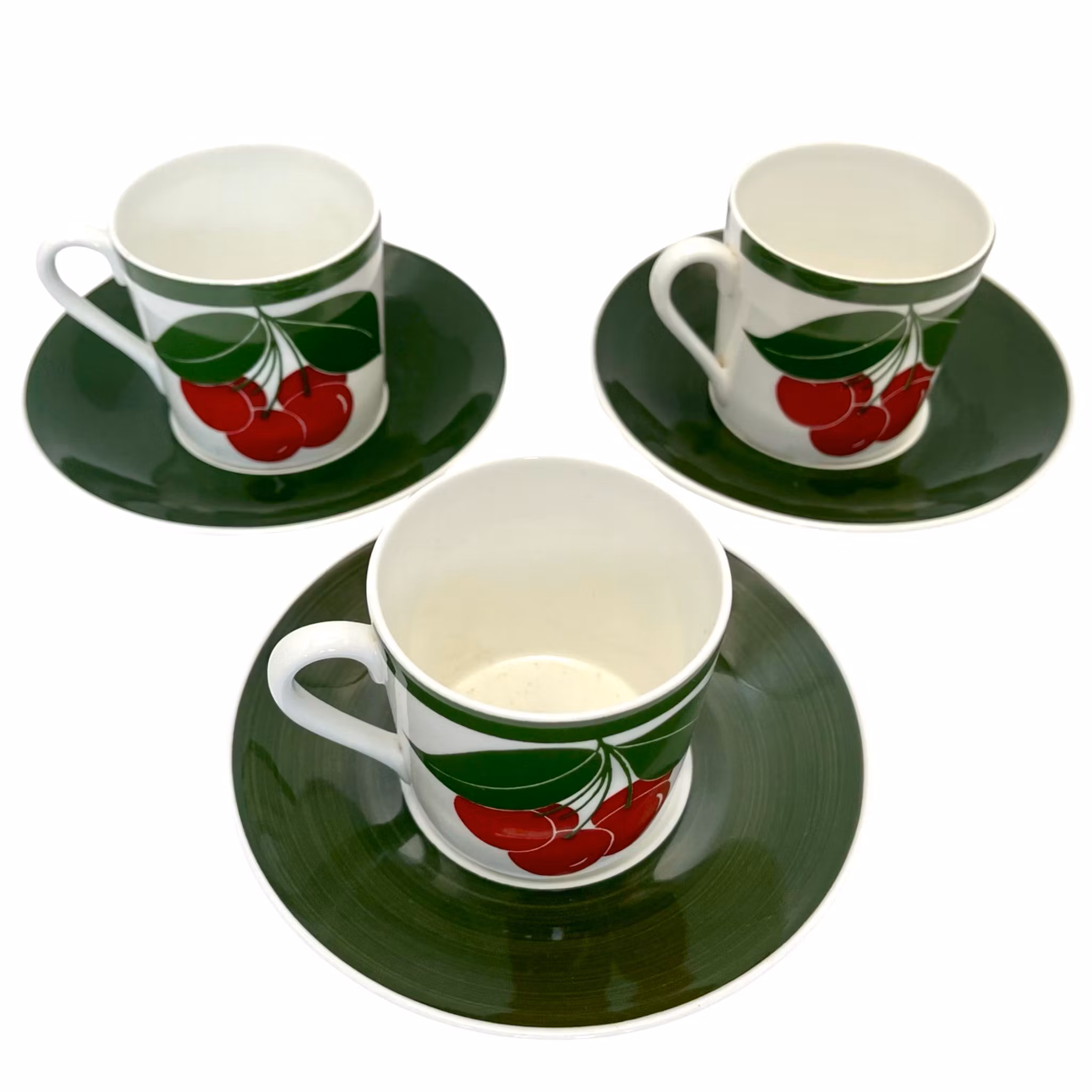 Margareta Hennix, kopper og underkopper 3 sæt, porcelæn, Kirsebær, Gustavsberg