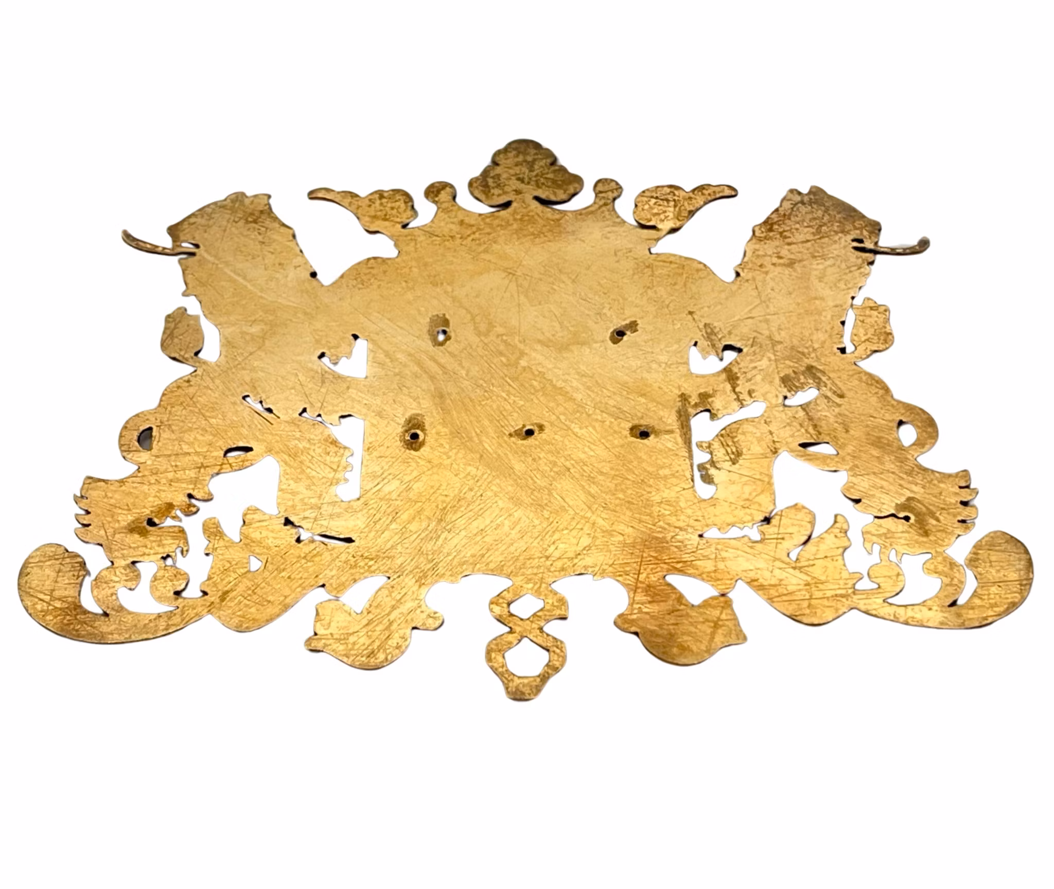 Vintage, heraldisches Löwenwappen aus Messing, Wandfigur