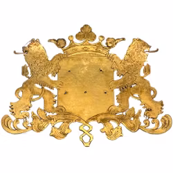 Vintage, Mässing heraldisk lejon vapensköld, vägg figur