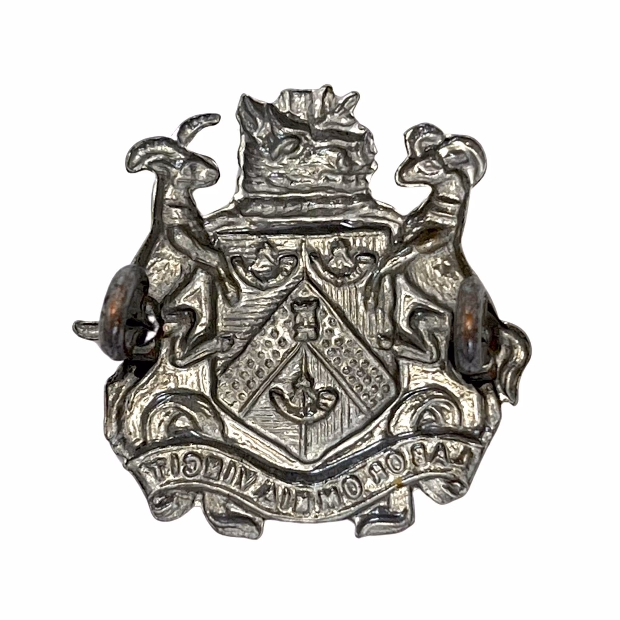 15 pcs Bradford City Tramways, Collar/strike badge, chrome, from the 1930s/1940s onwards