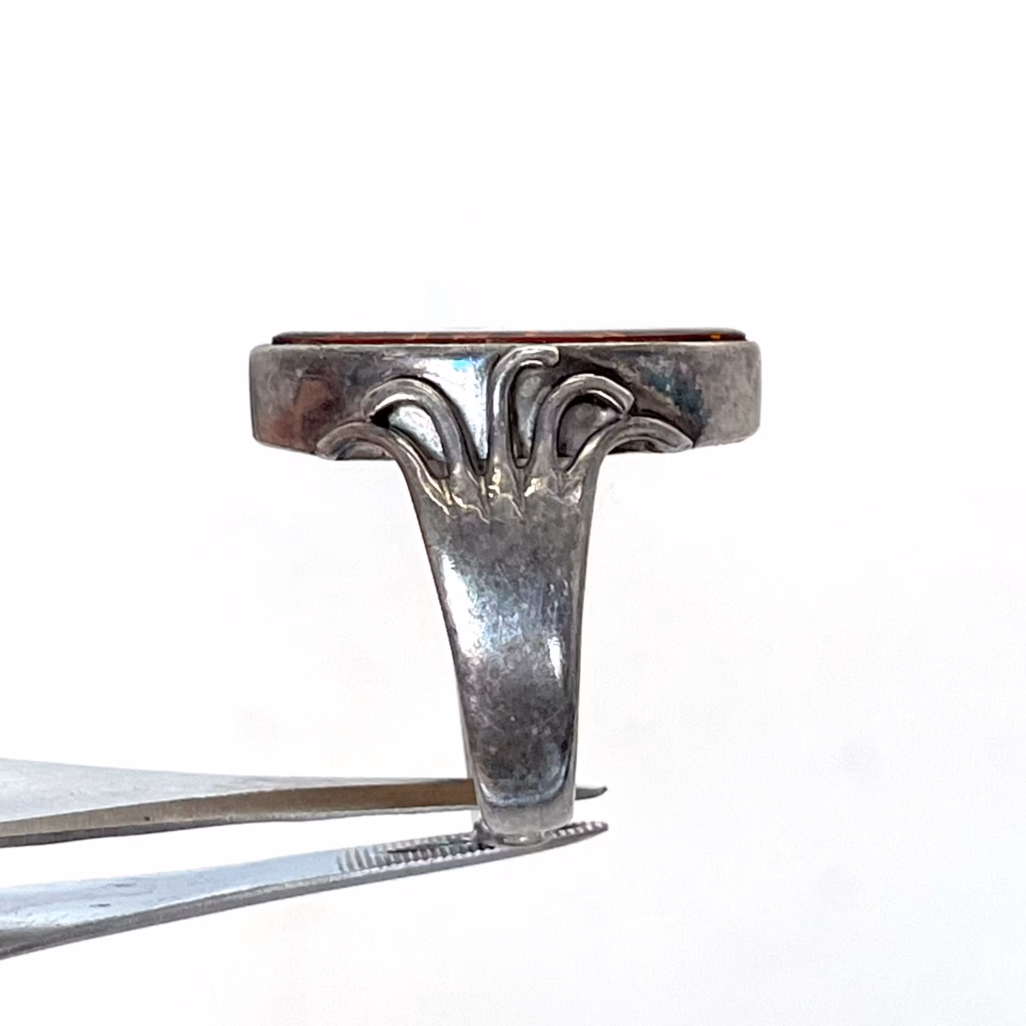 Vintage, naturlig ravsølvring