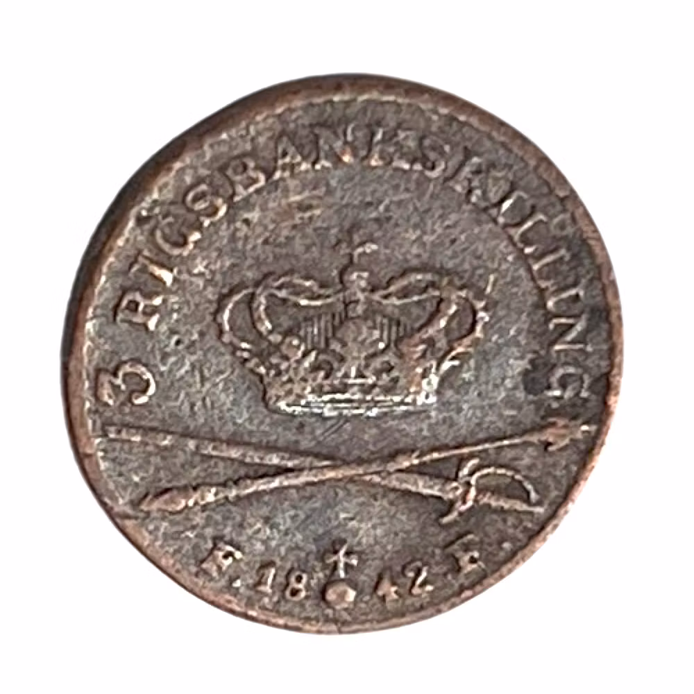 3 Rigsbankskilling 1842 FF, Denmark