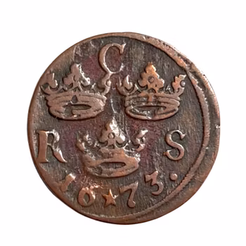1/6 öre kopparmynt, 1673 Karl XI, Sverige