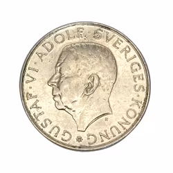 10 krona 1972 Jubileumsmynt Gustav VI Adolf Silver, Sverige