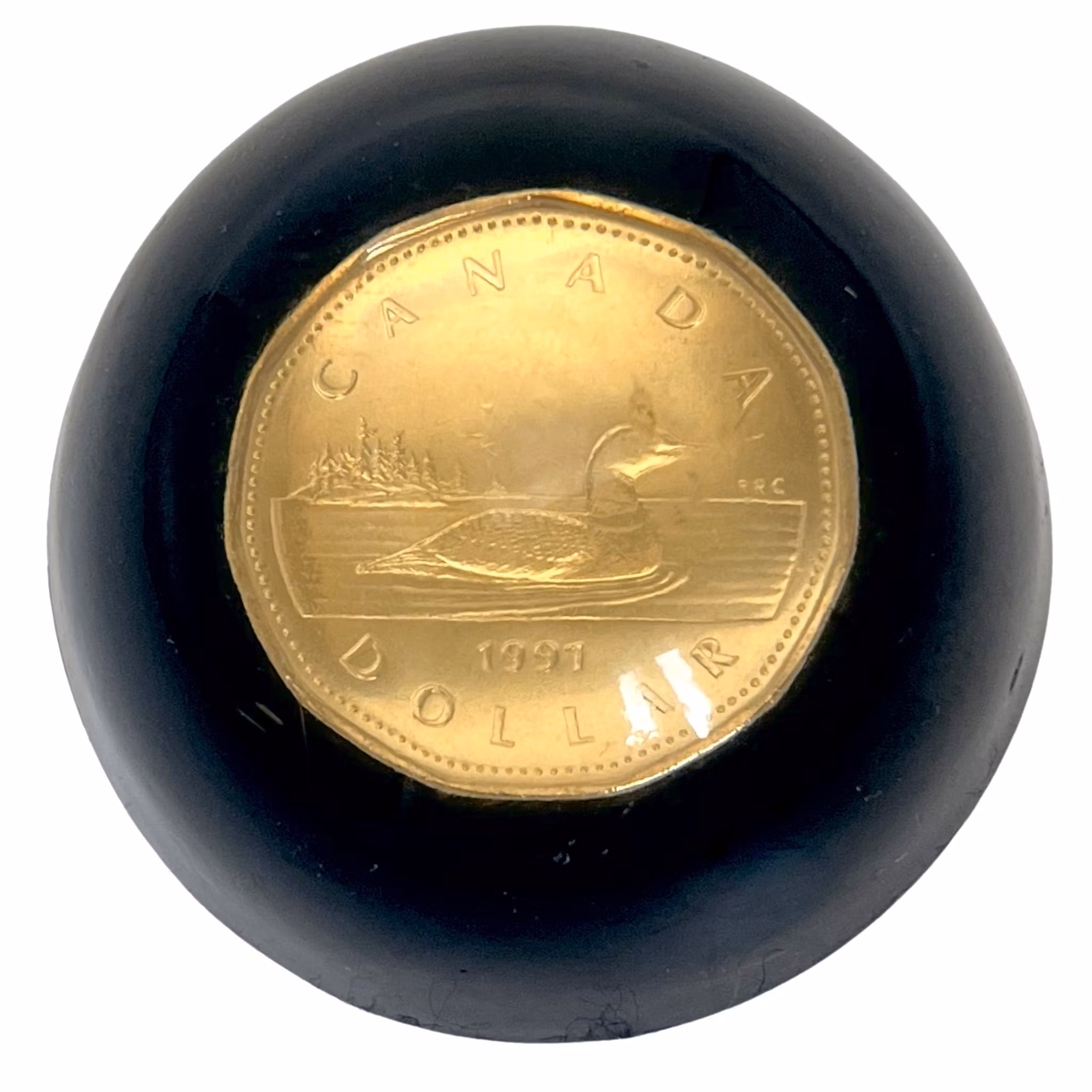 Vintage, Canada Dollar 1991 with resin