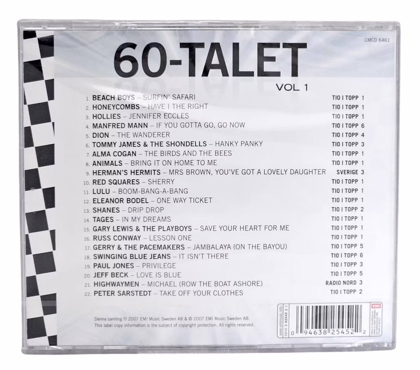 Hitsen Från Topplistorna, 60 Talet Volym 1, CD NY