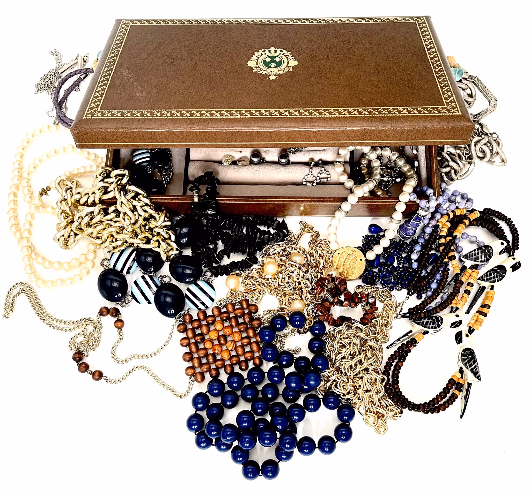 Vintage, viele ältere Bijouterie/Schmuckstücke in Box