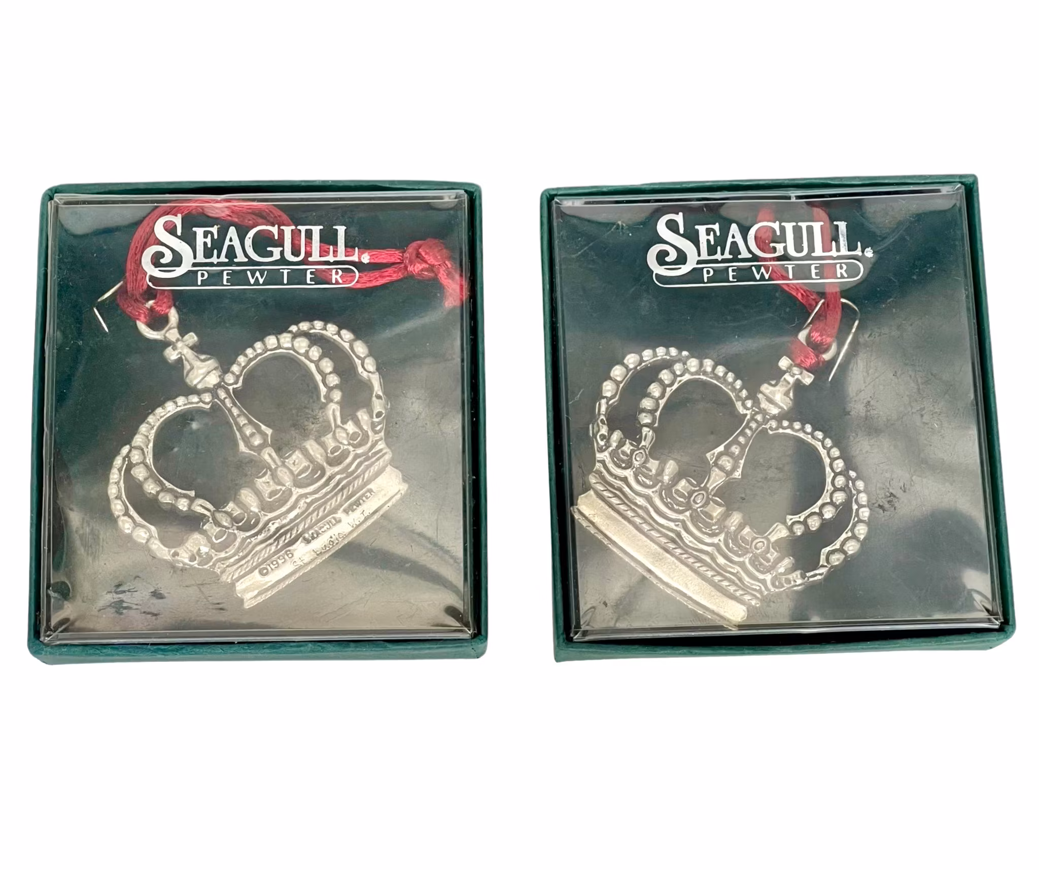 1996 Seagull pewter, two pewter crowns