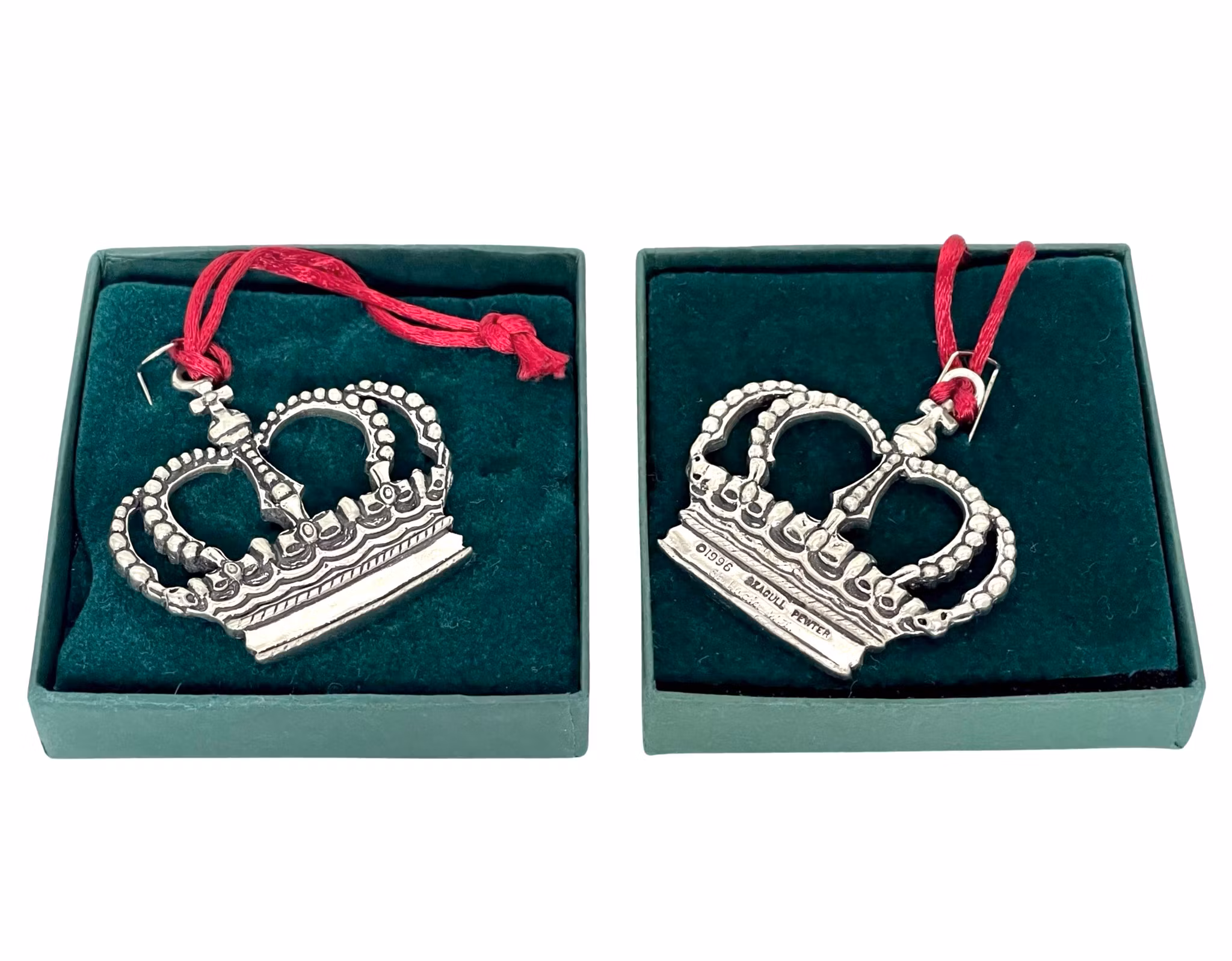 1996 Seagull pewter, two pewter crowns