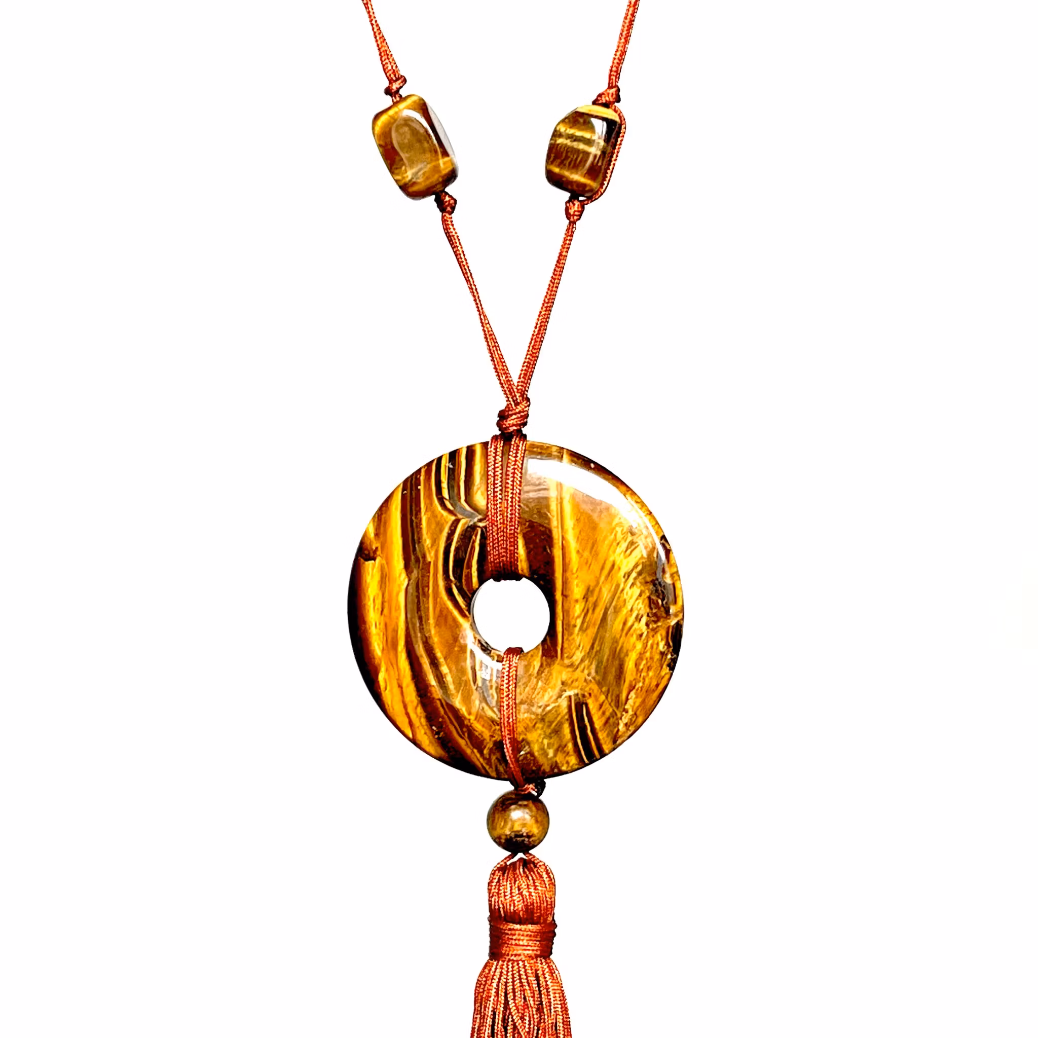 Viva la Diva, colgante, collar con piedra ojo de tigre