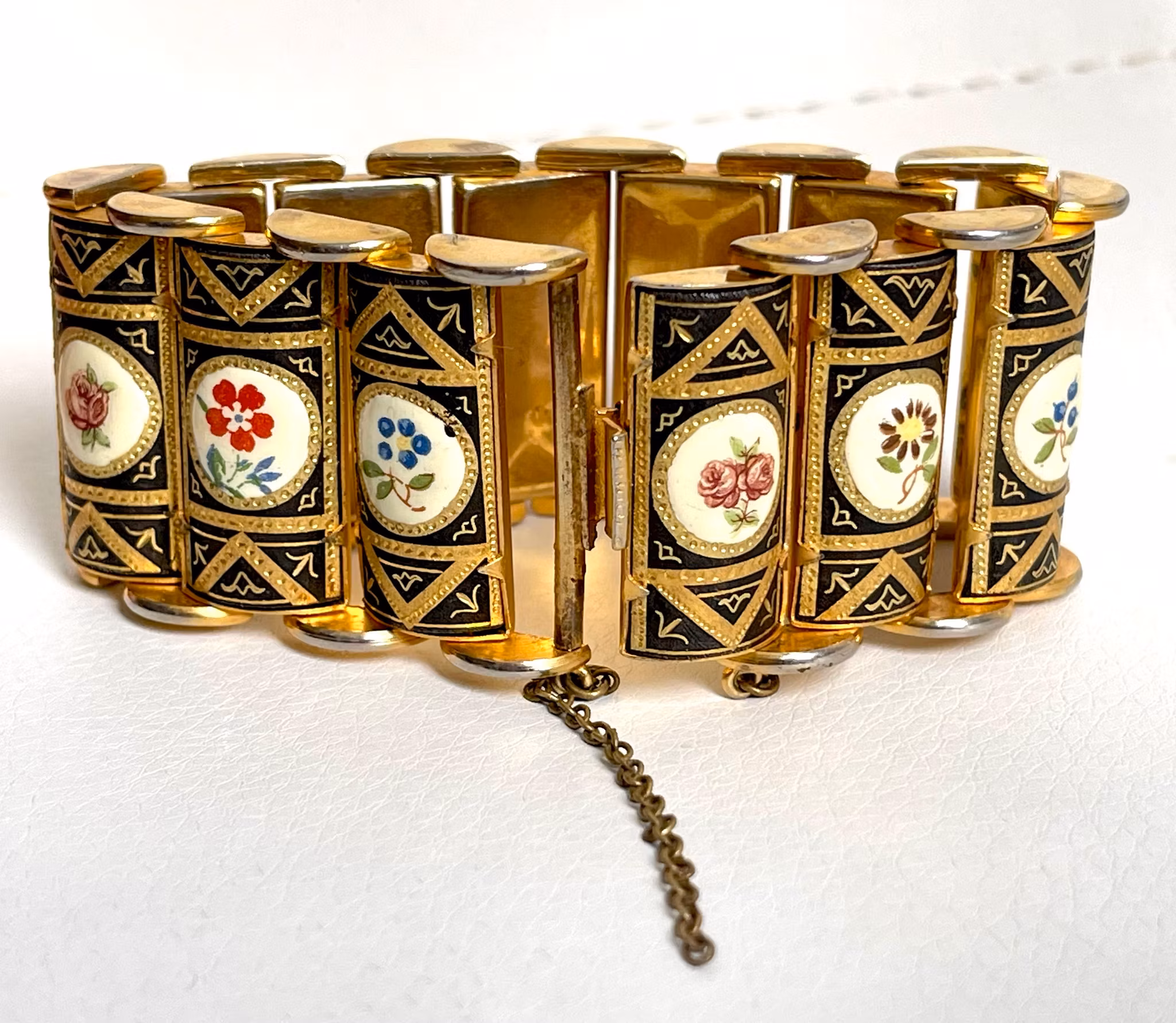 Art Deco Damascen Toledo-armband uit de jaren 50