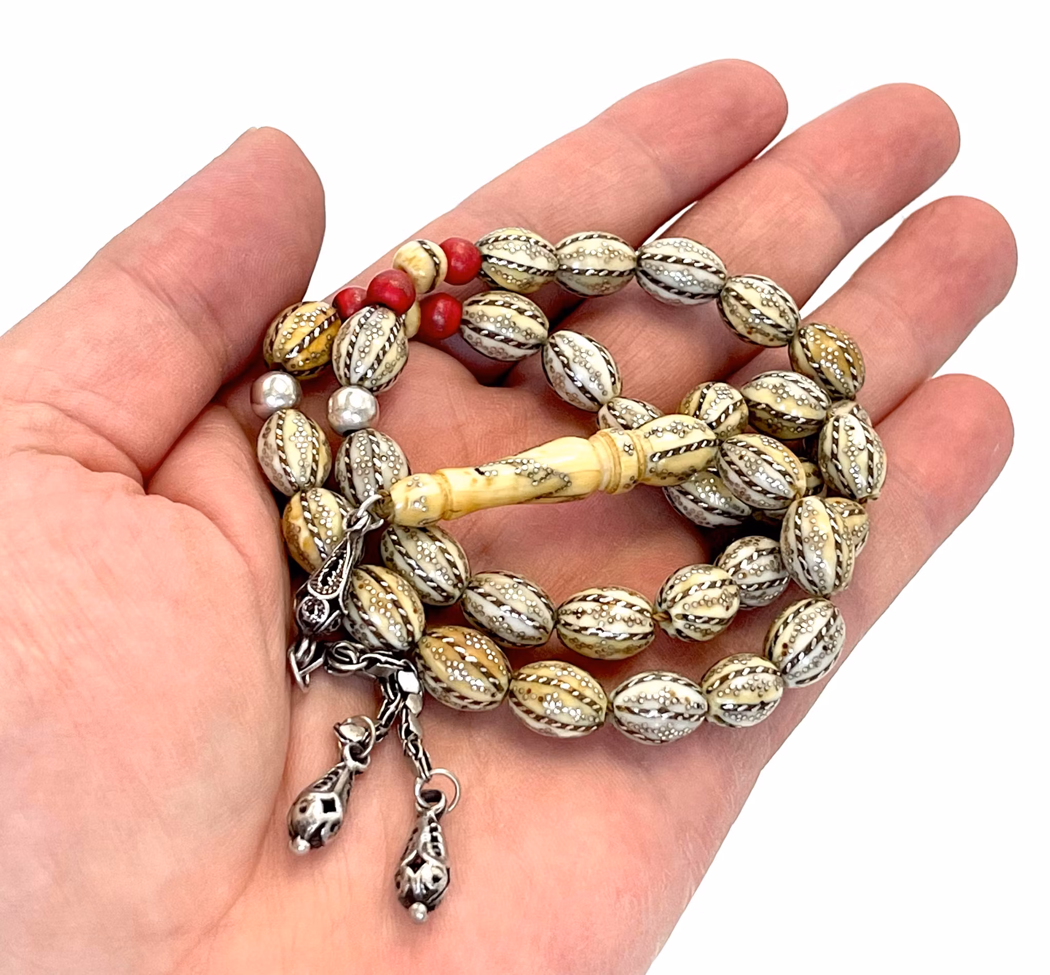 Antique Ivory and Silver Rosary Tesbih