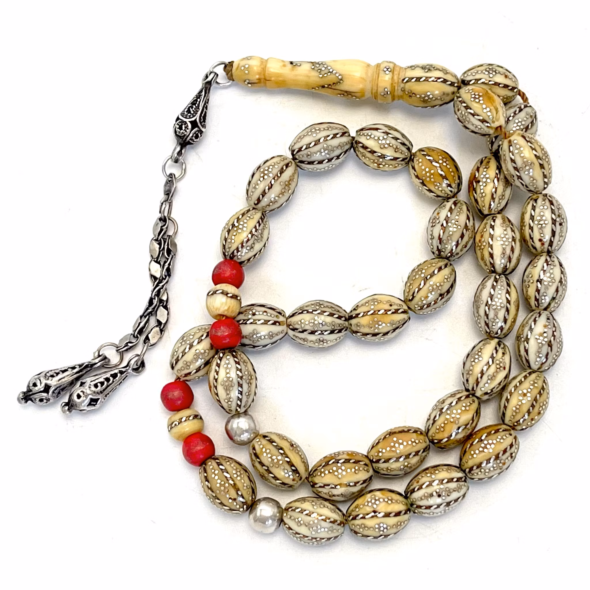 Antique Ivory and Silver Rosary Tesbih