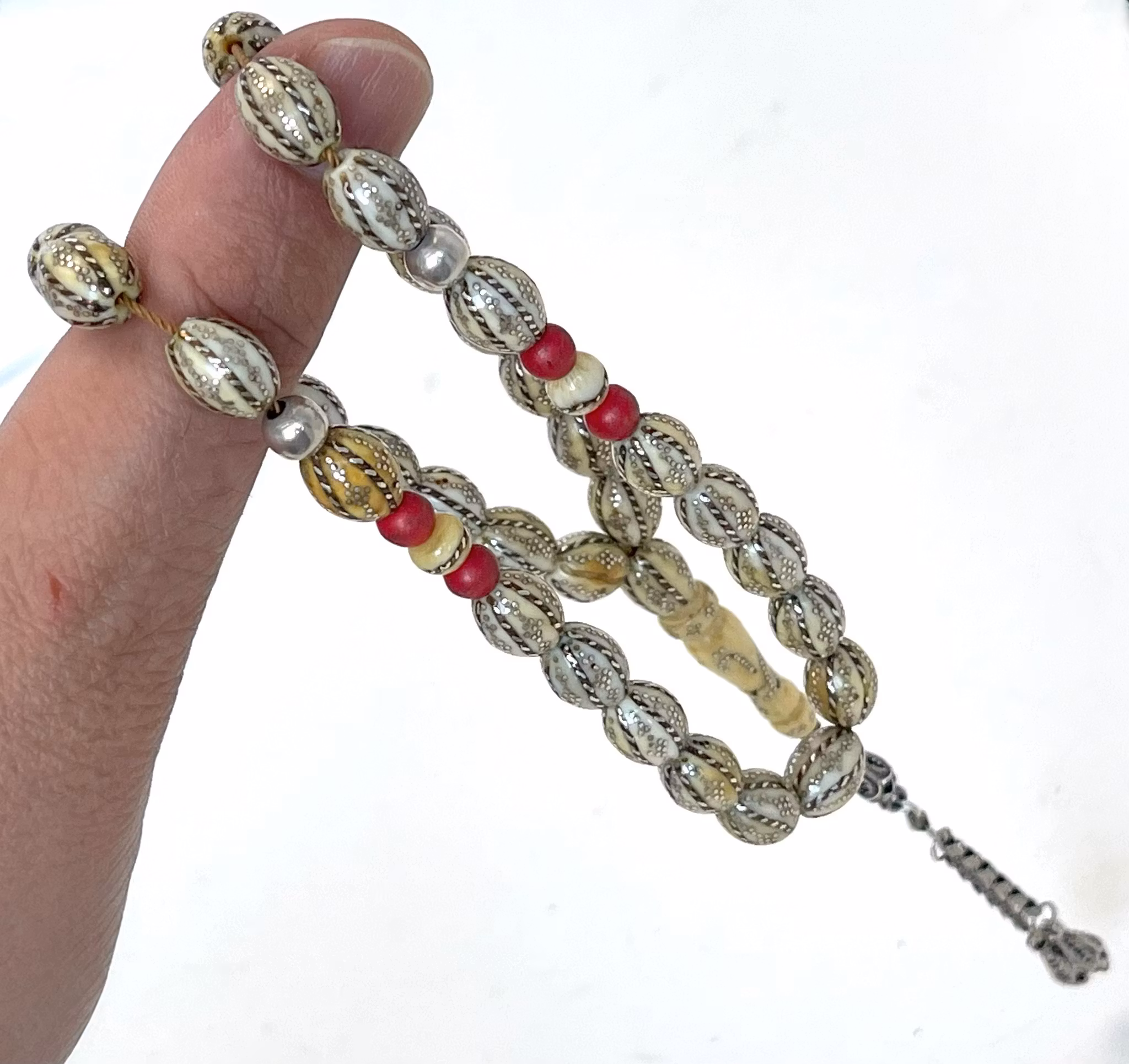 Antique Ivory and Silver Rosary Tesbih