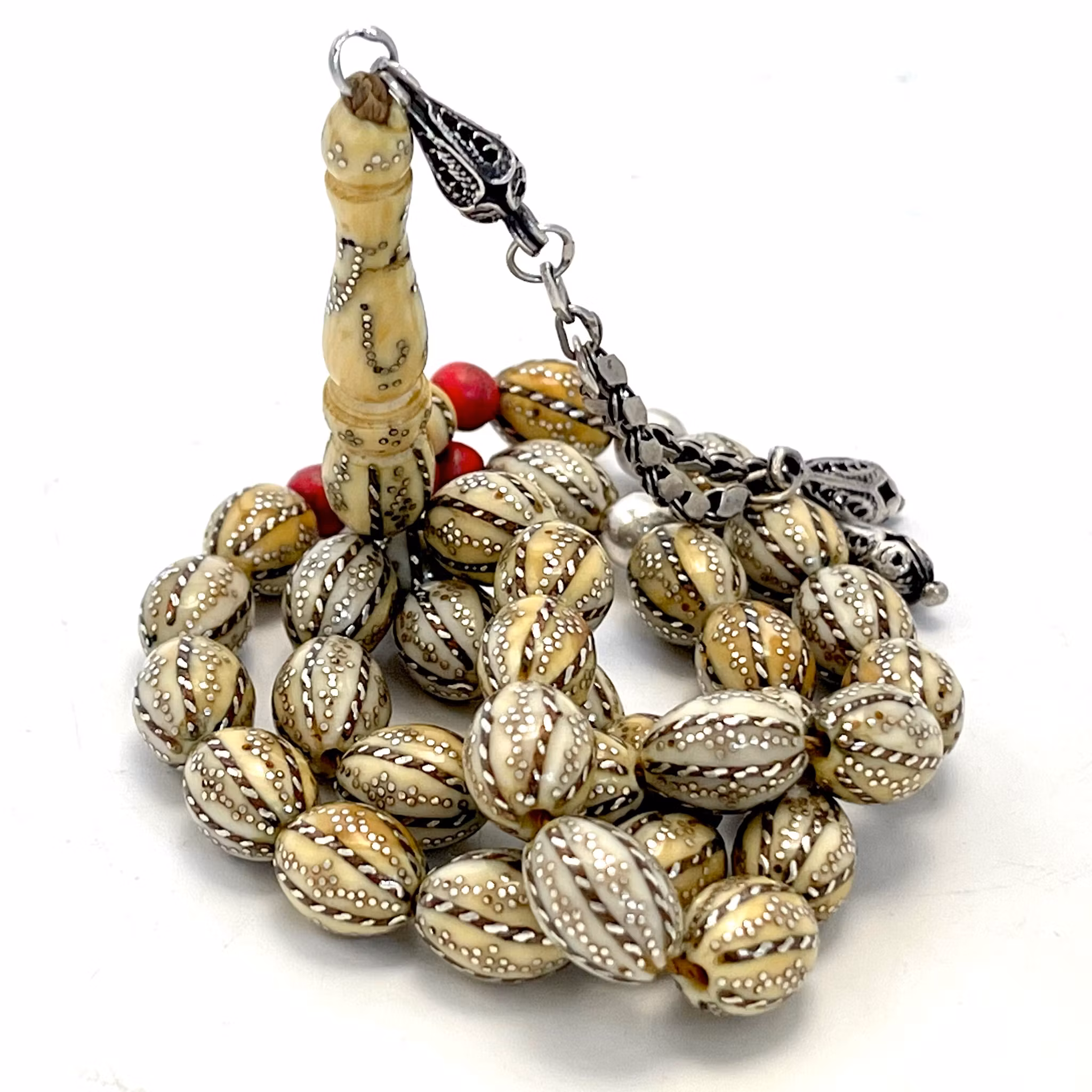 Antique Ivory and Silver Rosary Tesbih