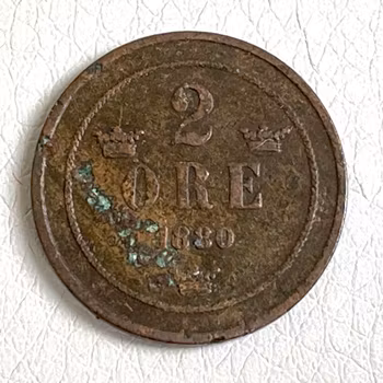 2 ÖRE 1880 Svenska Mynt