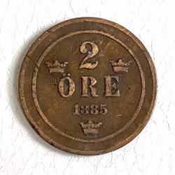 2 ÖRE 1885 Pièce suédoise