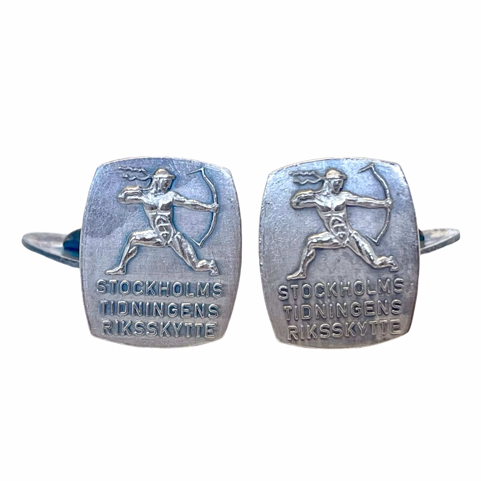 LFA zilveren manchetknopen Stockholms Tidningen Riksskytte 1960