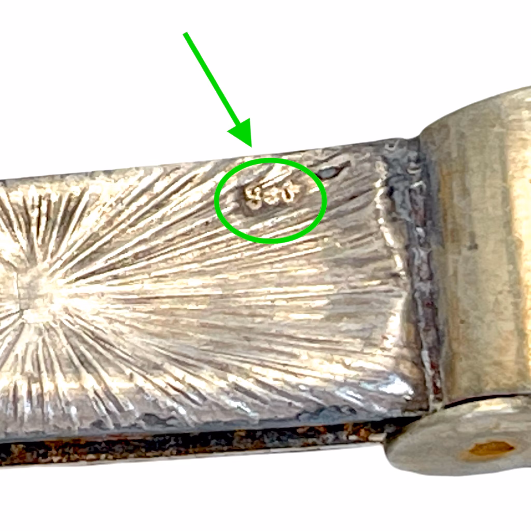 Antique Cigar snooper silver 830 with metal pendant