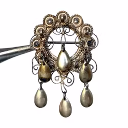 Srebrna broszka 830S Biżuteria skandynawska w stylu ludowym