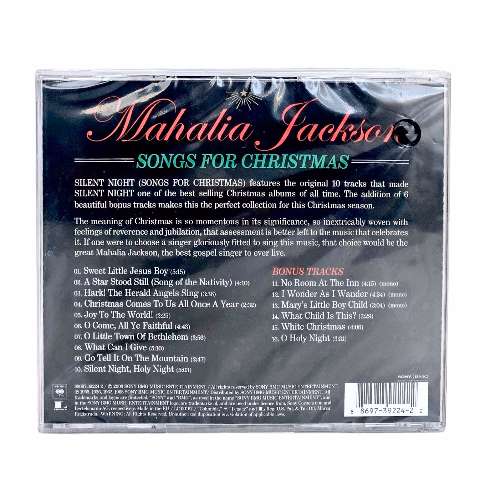 Mahalia Jackson, Silent Night, CD UUSI