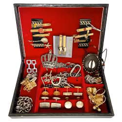 Parti Bijouterier / herrsmycken med Smyckeskrin