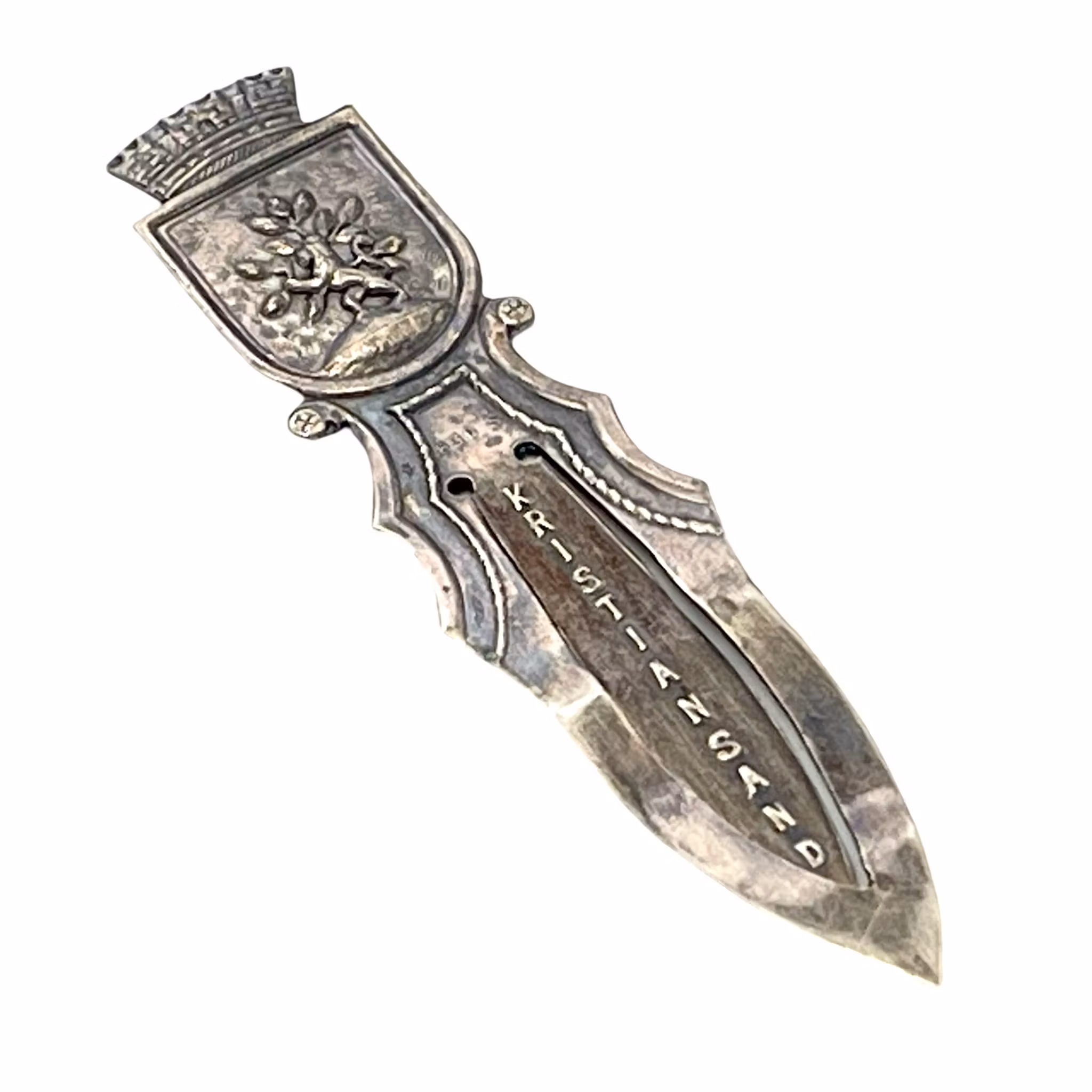 Vintage, kirjanmerkki Kristiansand, hopea 830S