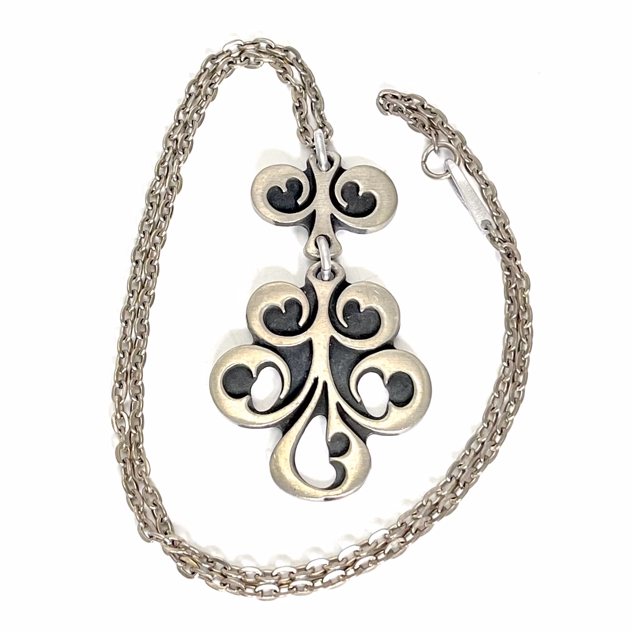 Vintage, Runa Tennesmed Suecia, Collar colgante de peltre