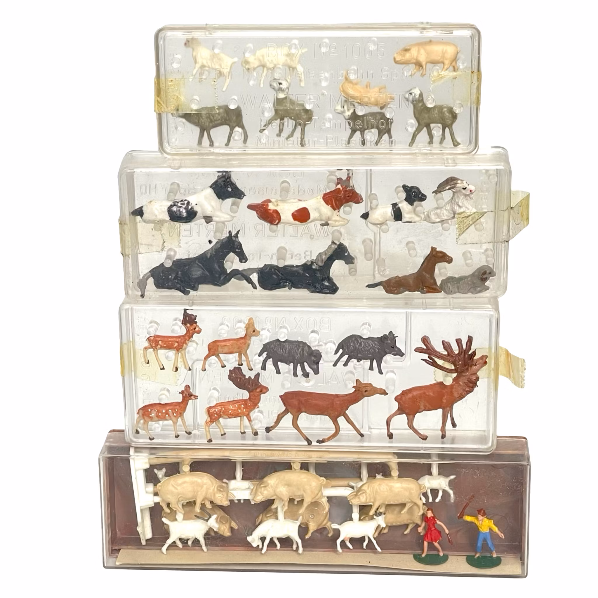 4 st, Merten miniatyr figurer HO 2406, 1002, 1003, 1005