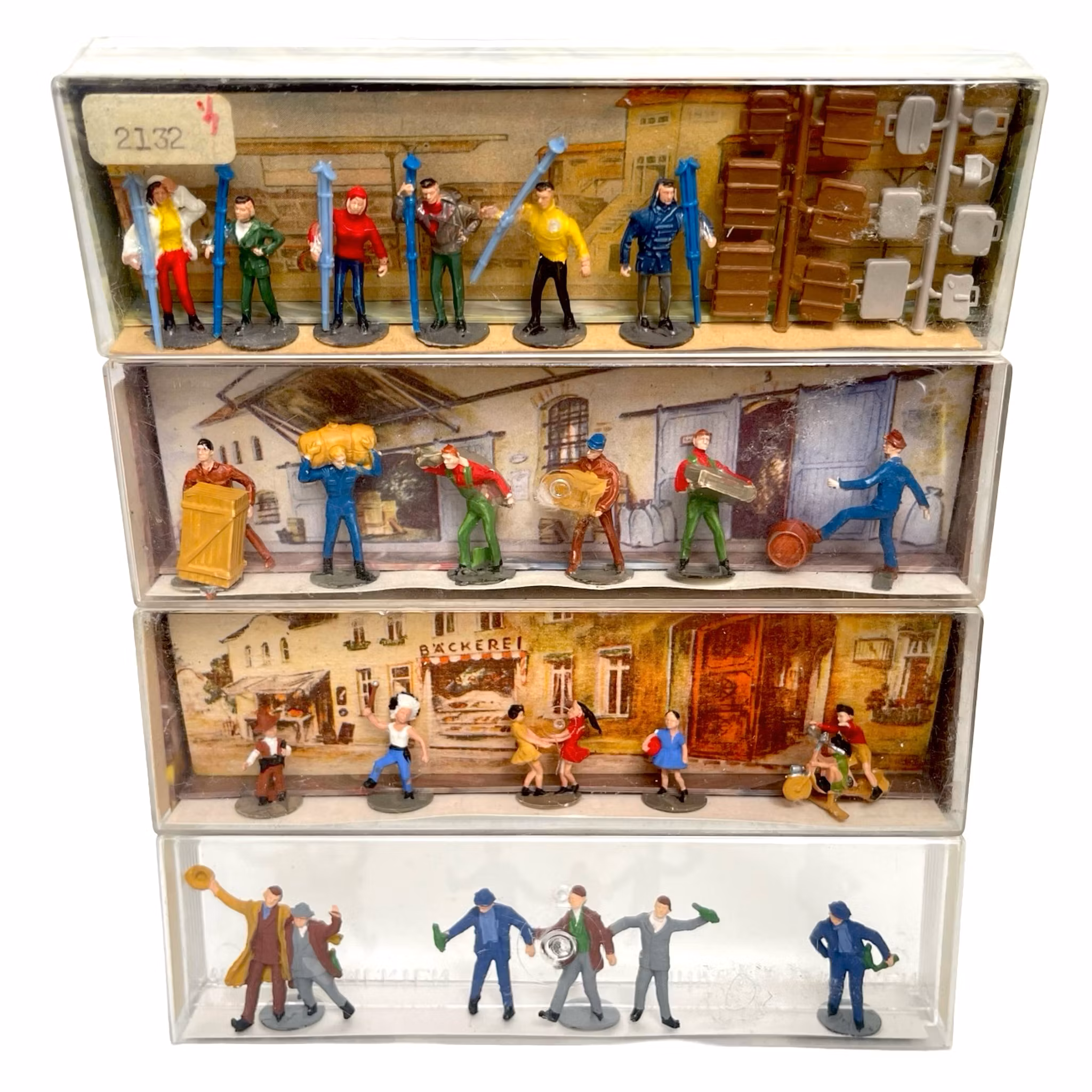 Merten 4 piezas, Figuras en miniatura HO 2398, 2240, 2197, 2132