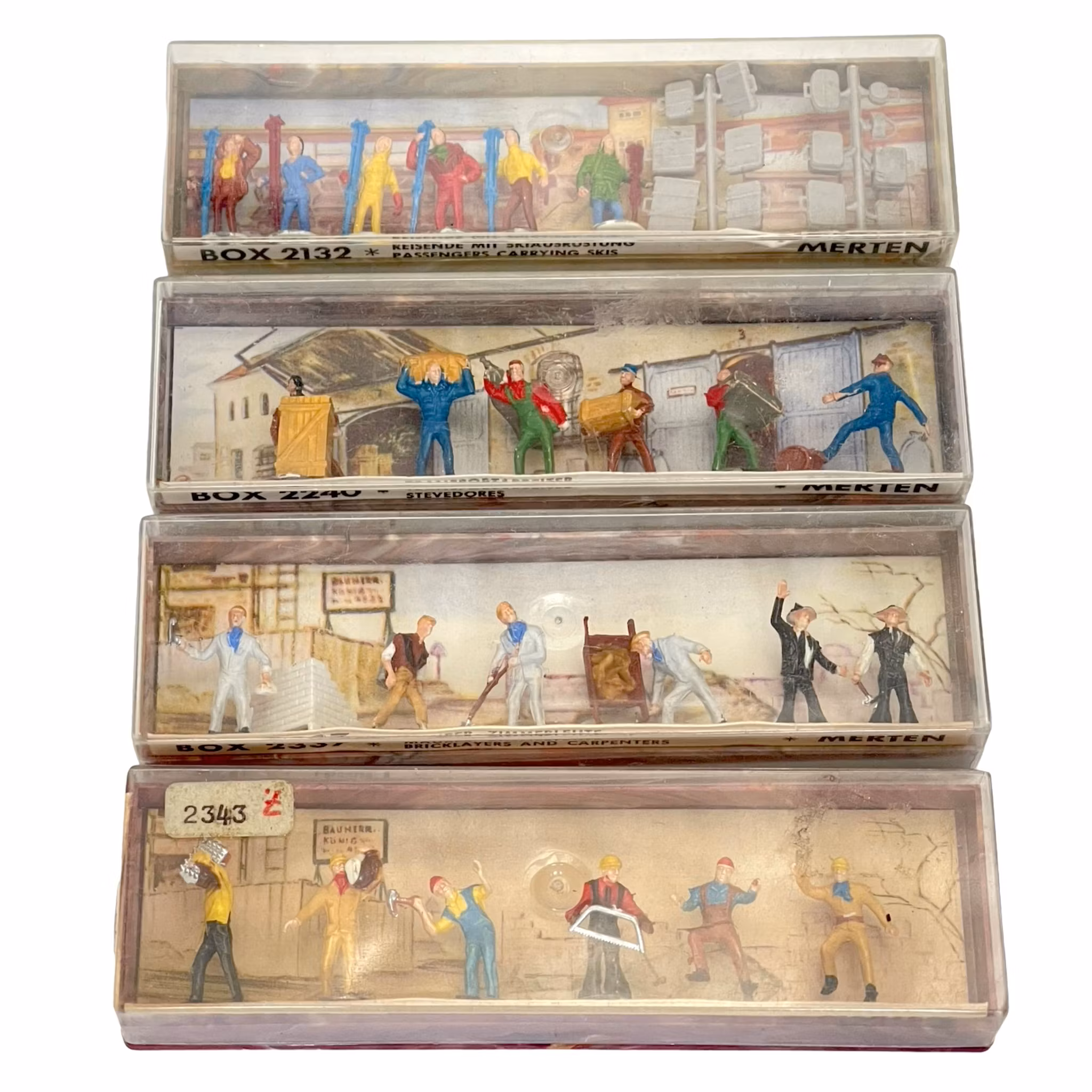 Merten 4 szt., Miniaturowe figurki HO 2132, 2240, 2337, 2343