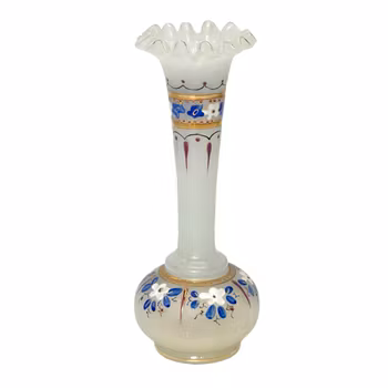 Vas, handmålad äldre opalin glas