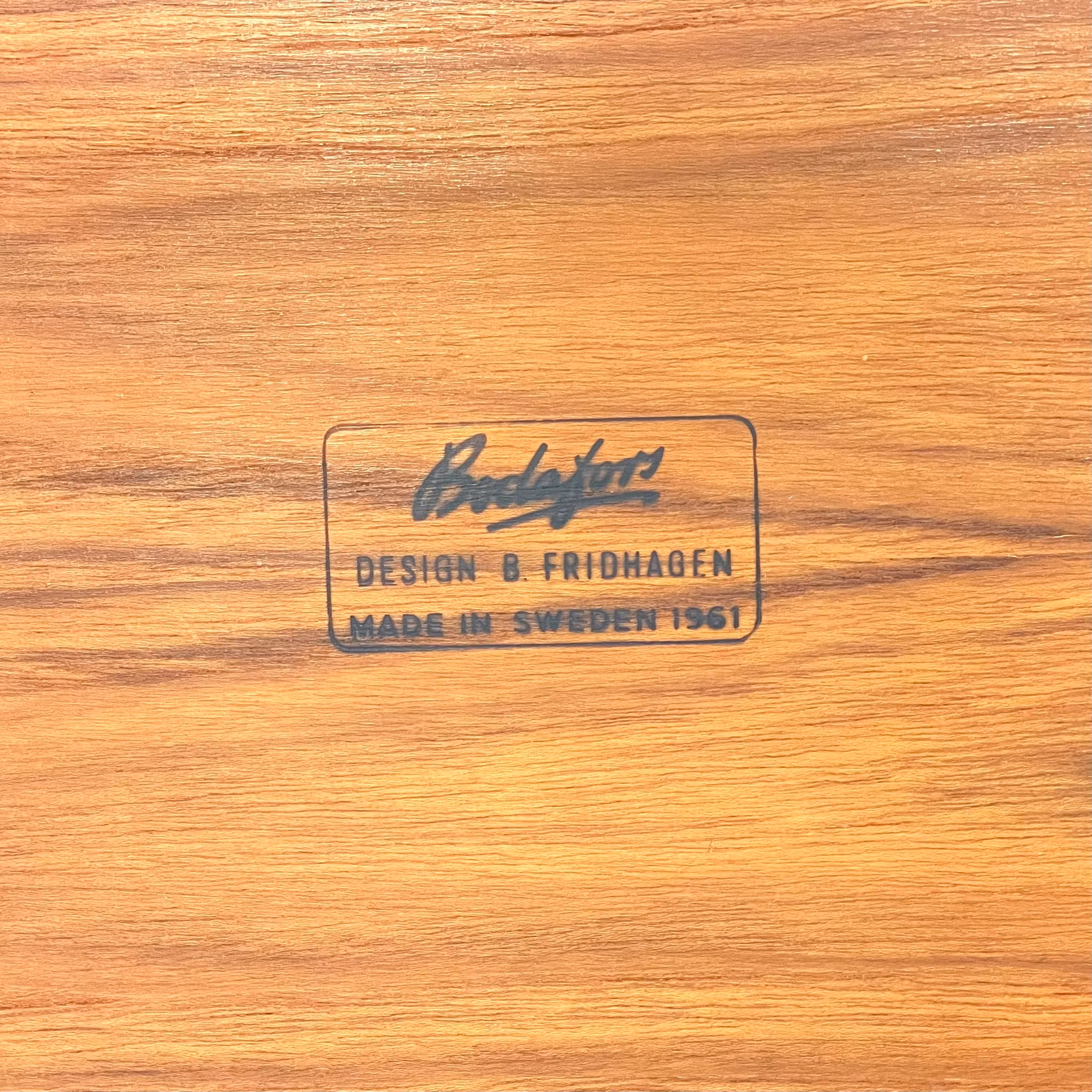 Bertil Fridhagen - Bodafors - Dienblad in teakhout, 1961 Zweden