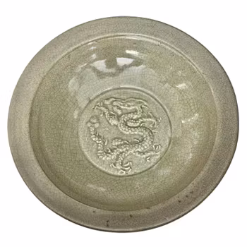 Kinesiska dragon celadon fat, Ming dynastin (1368-1644)