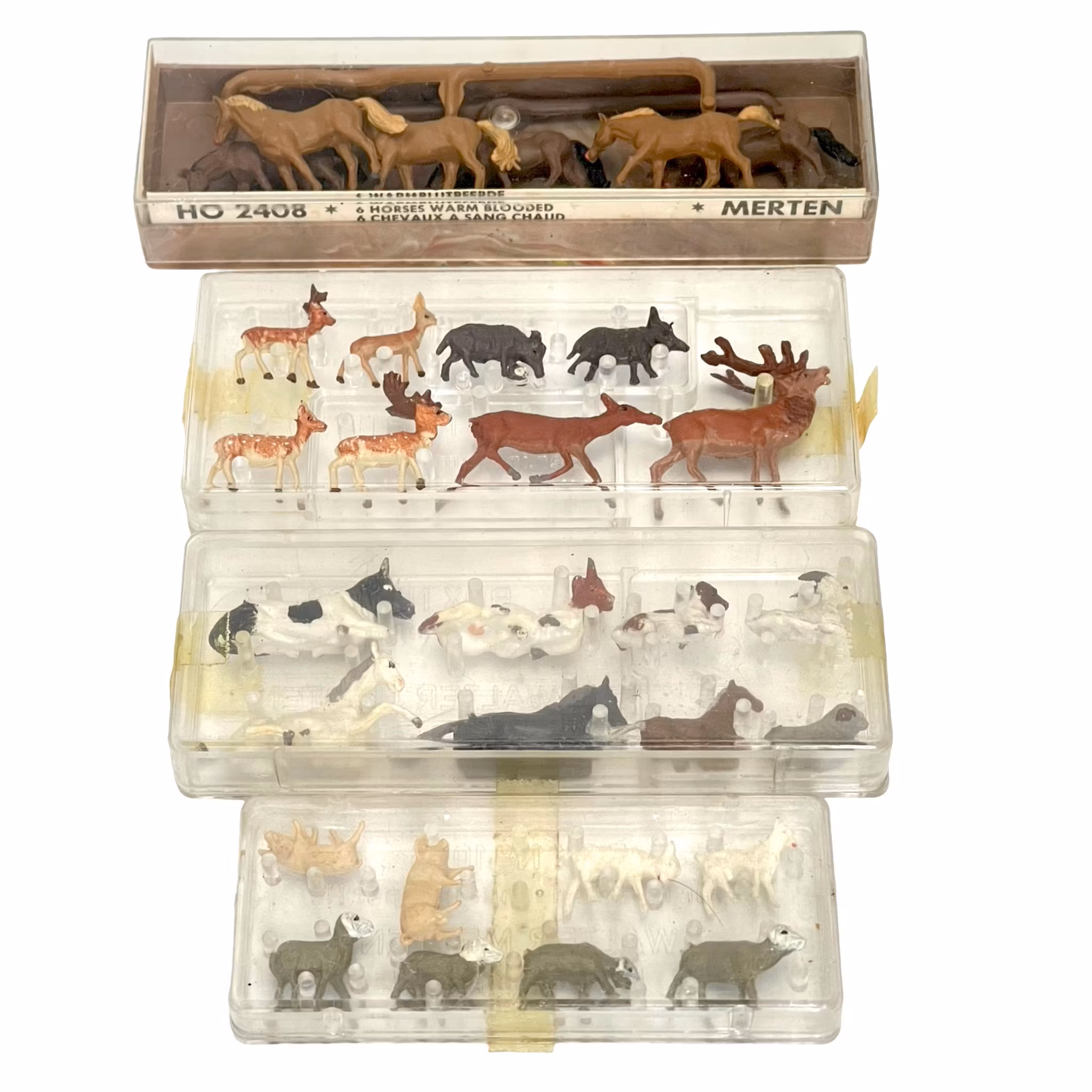 4 st, Merten miniatyr figurer HO 1002, 1003, 1005, 2408