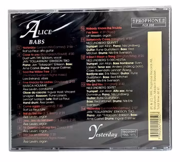 Alice Babs, Yesterday, CD NY